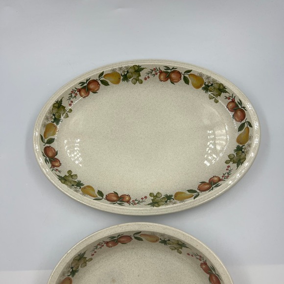 Wedgewood Quince Pattern Fruit Serving Platter Dishes 2 Pieces Made In England - Picture 7 of 9